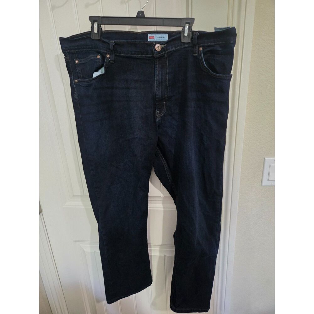 Wrangler Men’s Straight Fit Jeans 40x30 Dark Wash Stretch Denim 5 Pocket